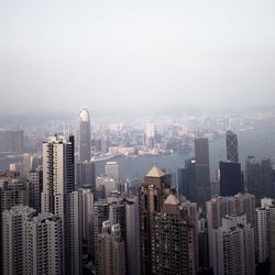 City skyline at dusk