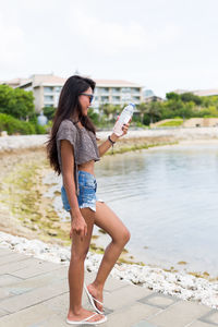 Young woman on beach