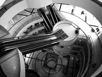 High angle view of spiral staircase