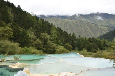 Scenic view of river flowing through rocks