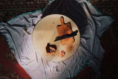 High angle view of human face