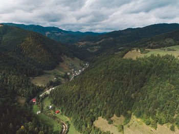 High angle view of landscape against sky