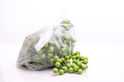 Close-up of vegetables against white background