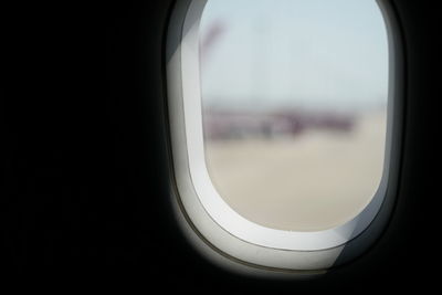 Close-up of airplane window