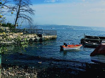 Boats in calm sea