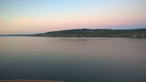 Scenic view of sea at sunset