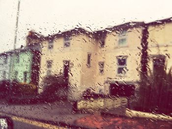 View of rain drops on window