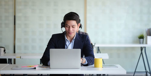 Man working on table