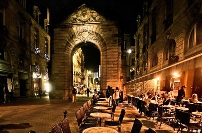 View of illuminated people at night