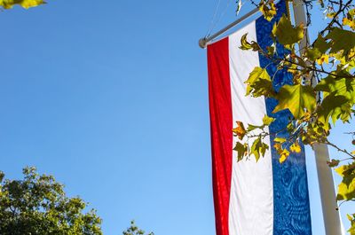 Dutch flag against the sky