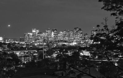 View of illuminated cityscape at night