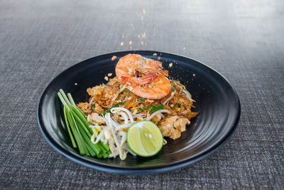 Close-up of food served in plate