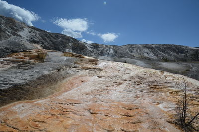 Scenic view of landscape and mountains against sky