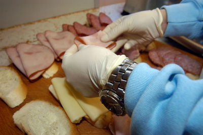 Various sandwiches as finger food and snacks in event catering