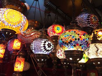 Multi colored illuminated lights at night