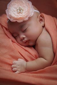 Close-up of baby sleeping