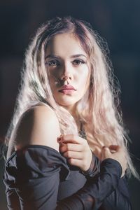 Close-up portrait of beautiful young woman