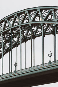 Low angle view of railway bridge against clear sky