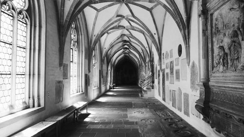 Empty passage in historic church