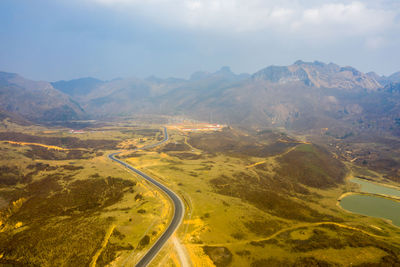 Aerial view of landscape against sky