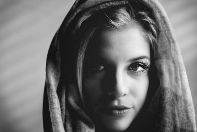 Close-up portrait of beautiful young woman