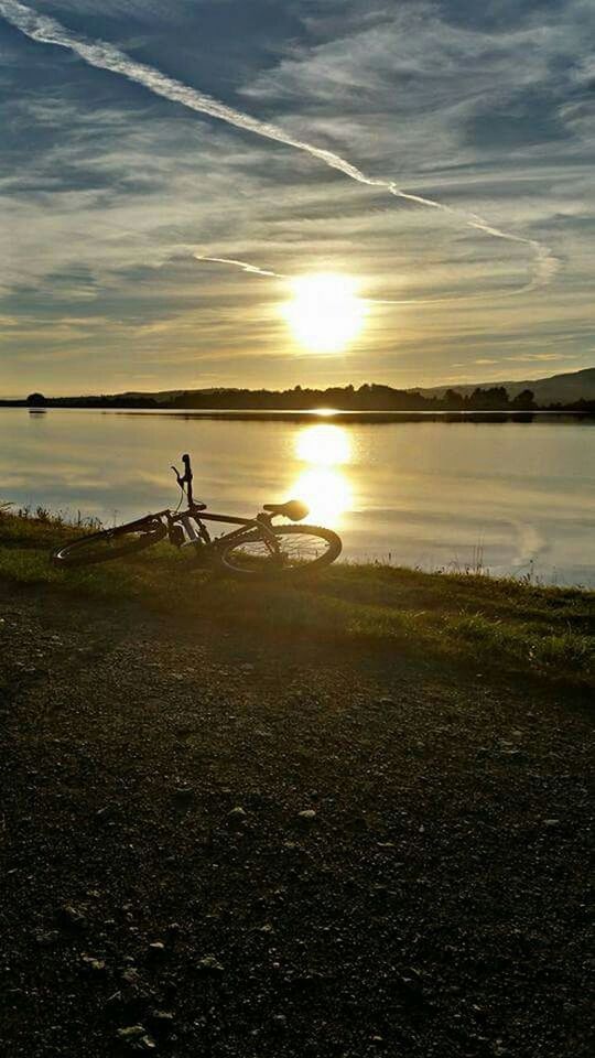 SUNSET OVER LAKE