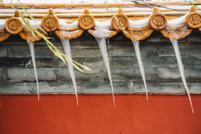 Low angle view of metallic structure