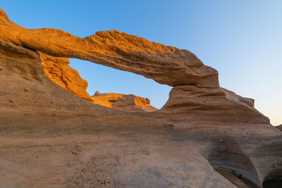 Low angle view of rock formation