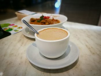 Close-up of coffee on table