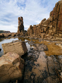 Rock formations against sky