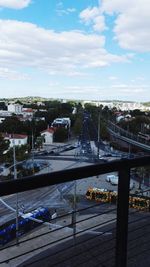 High angle view of bridge in city