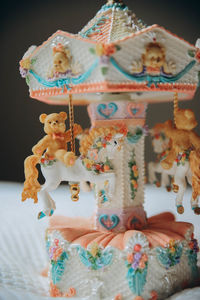 Close-up of deco carousel 