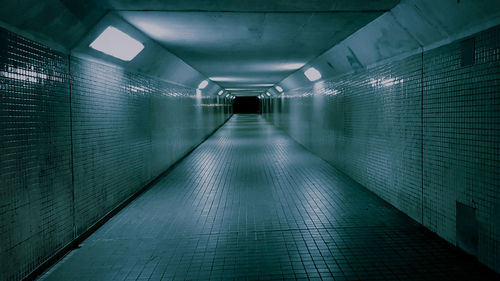 Illuminated empty tunnel