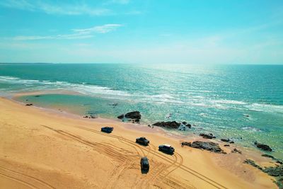 Scenic view of beach against sky