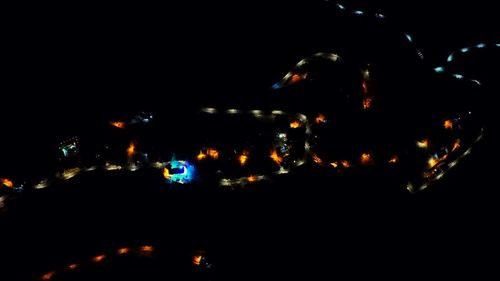 Illuminated lights at night