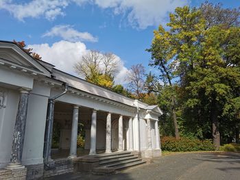 Exterior of old building against sky