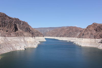 Scenic view of water running now before reaching hoover dam 