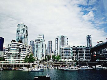 City skyline with river in background