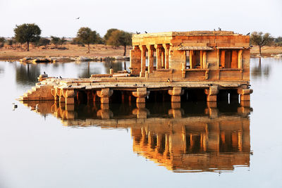 Reflection of built structures in water