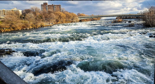 Close-up of water against sky