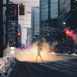 City street at night