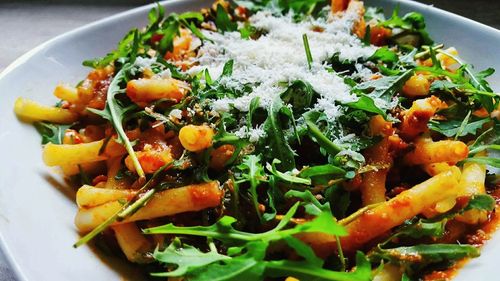 Close-up of vegetables in plate