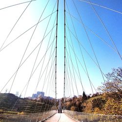 Low angle view of bridge against clear sky