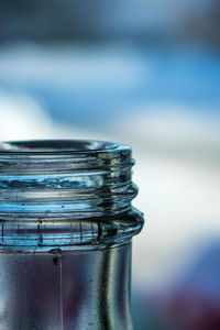 Close-up of water against blue sky