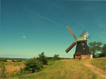 Wind turbines on landscape