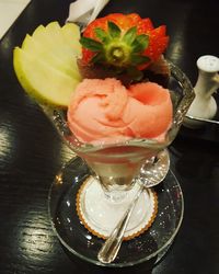 Close-up of ice cream in plate