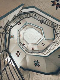 High angle view of staircase in building