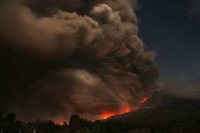 Storm clouds over landscape