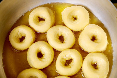 High angle view of fruits in plate