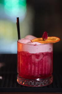 Close-up of drink on table